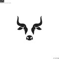 Cow. Logo. Isolated cow head on white background